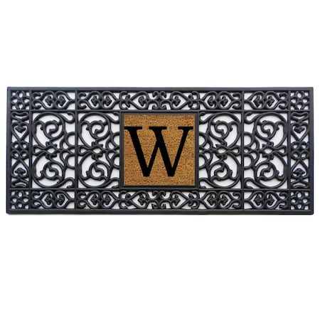Calloway Mills Monogram Door Mat, Black, Natural, 17 in W x 41 in L 170011741W